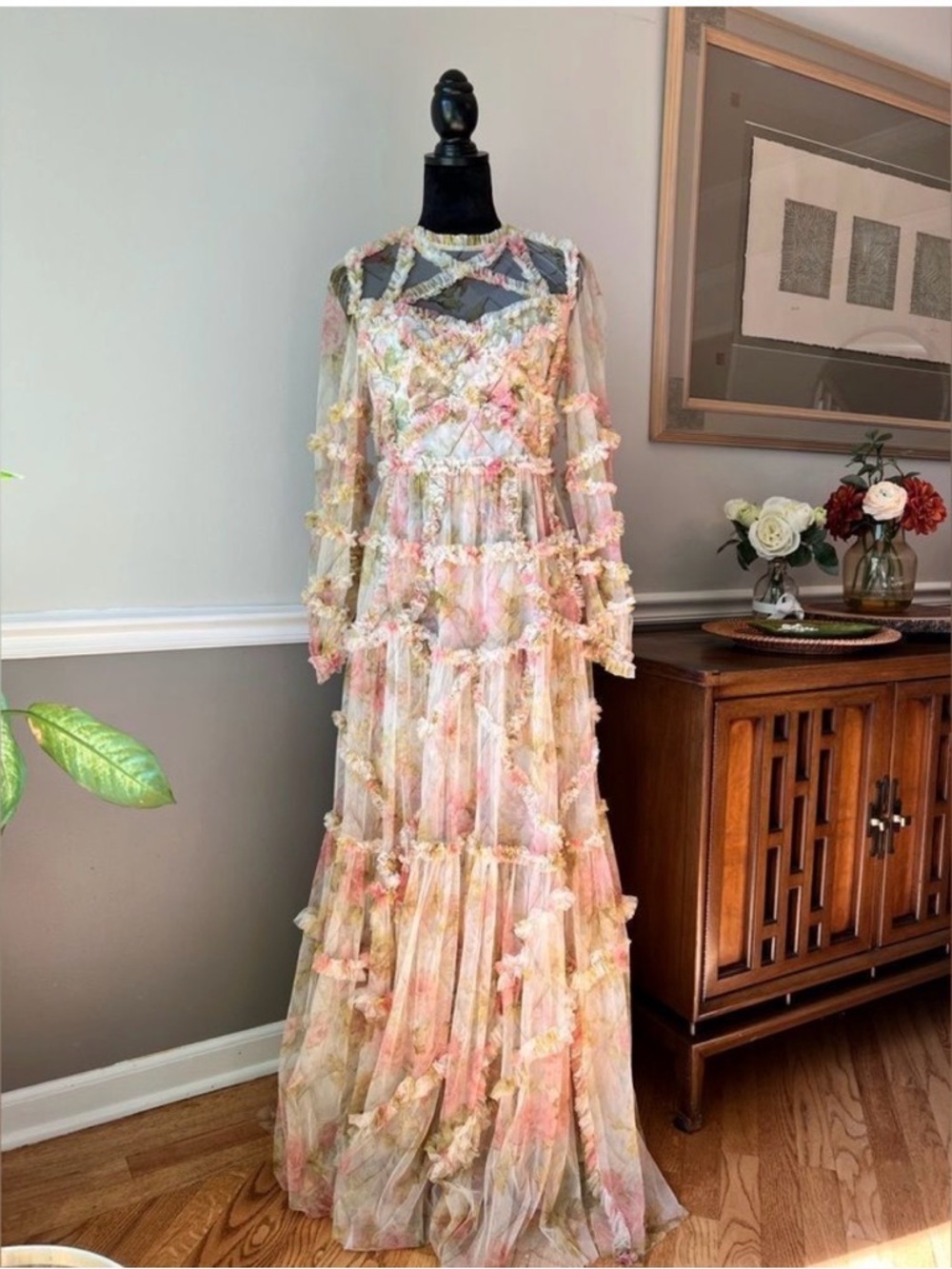 NEEDLE & THREAD
Floral Print Dress Gown
